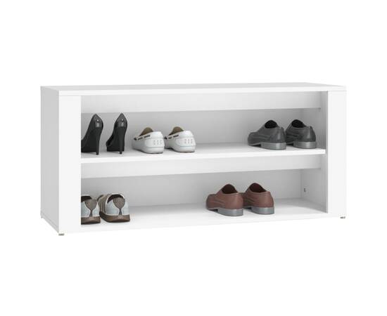 Suport pantofi, alb, 100x35x45 cm, lemn prelucrat, 4 image