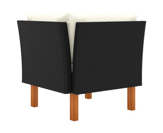 Canapele de colț, 2 buc., poliratan & lemn masiv de eucalipt, 5 image