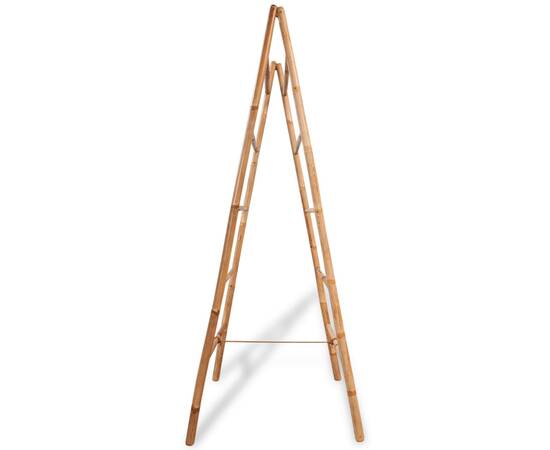 Scară dublă pentru prosoape cu 5 trepte din bambus 50 x 160 cm, 3 image