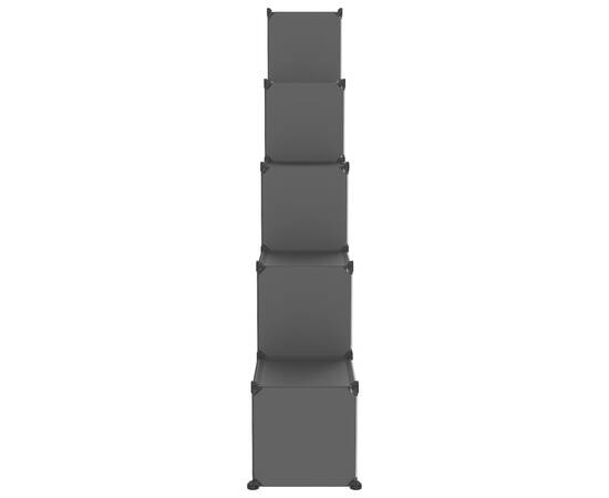 Organizator cub de depozitare cu uși, 15 cuburi, negru, pp, 5 image