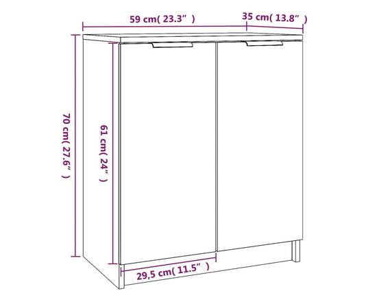 Pantofar, alb, 59x35x70 cm, lemn prelucrat, 9 image