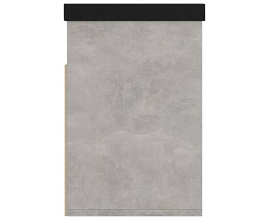 Banchetă pantofar cu pernă gri beton, 80x30x47cm lemn prelucrat, 6 image