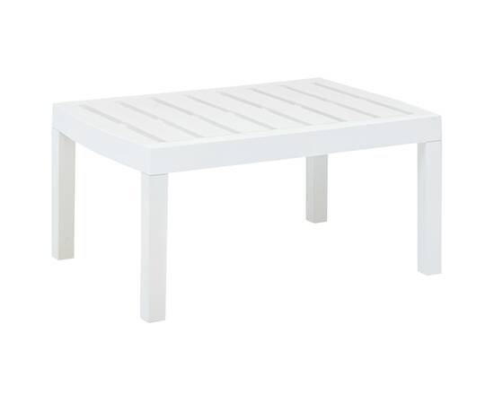 Masă de grădină, alb, 78 x 55 x 38 cm, plastic