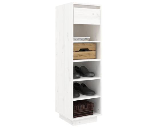 Pantofar, alb, 34x30x105 cm, lemn masiv de pin, 7 image