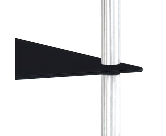 Raft cu 4 niveluri, negru, 40 x 40 x 100 cm, sticlă securizată, 4 image