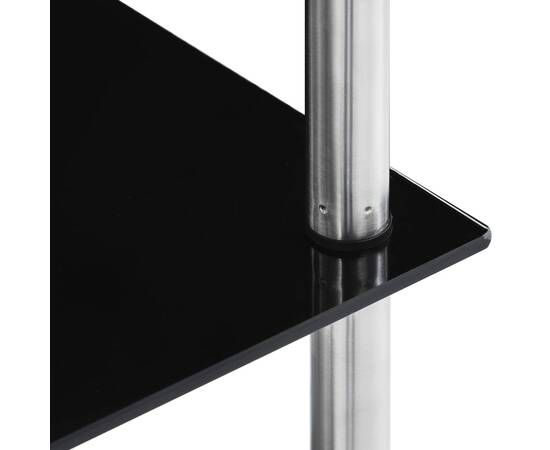 Raft cu 6 niveluri, negru, 40 x 40 x 160 cm, sticlă securizată, 4 image