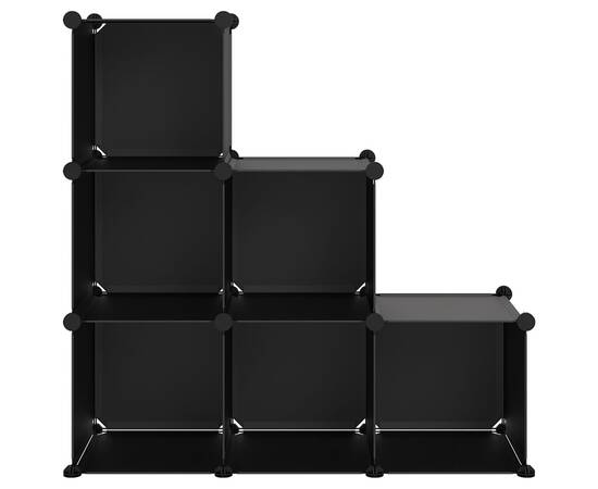 Organizator cub de depozitare, 6 cuburi, negru, pp, 3 image