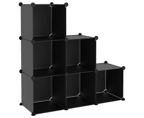 Organizator cub de depozitare, 6 cuburi, negru, pp, 2 image