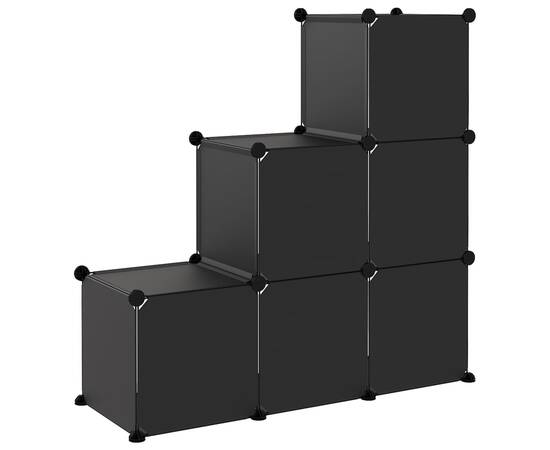 Organizator cub de depozitare, 6 cuburi, negru, pp, 5 image