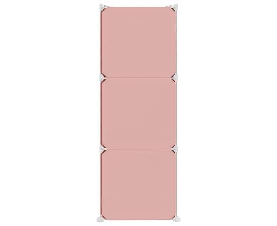 Dulap de depozitare cub pentru copii, 6 cuburi, roz, pp, 4 image