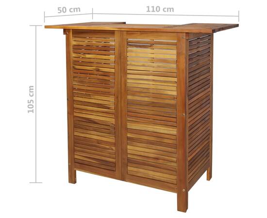 Masă de bar, 110 x 50 x 105 cm, lemn masiv de acacia, 9 image
