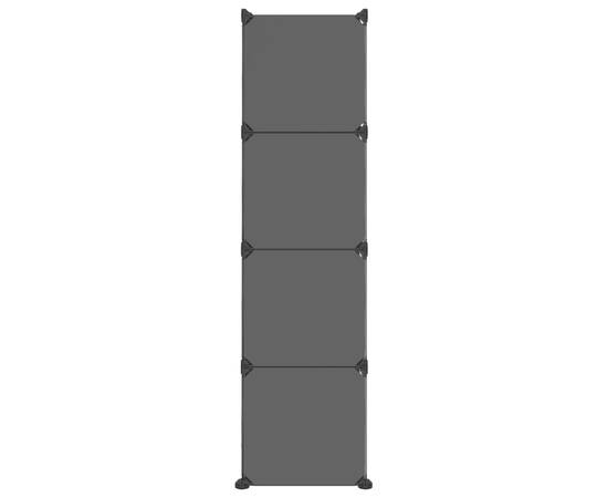 Organizator cub de depozitare cu uși, 12 cuburi, negru, pp, 5 image