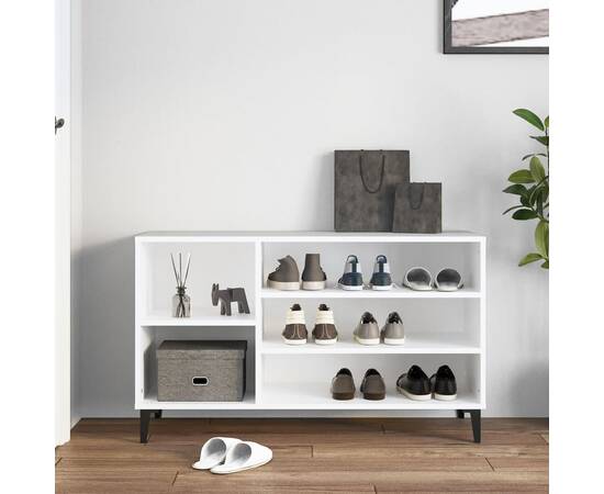 Pantofar, alb, 102x36x60 cm, lemn compozit, 3 image