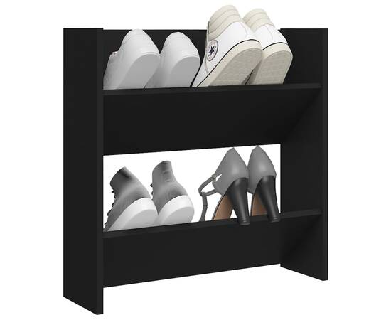 Pantofar de perete, negru, 60x18x60 cm, pal, 3 image