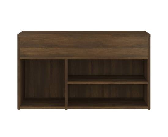 Bancă pentru pantofi stejar maro 80x30x45 cm lemn prelucrat, 6 image