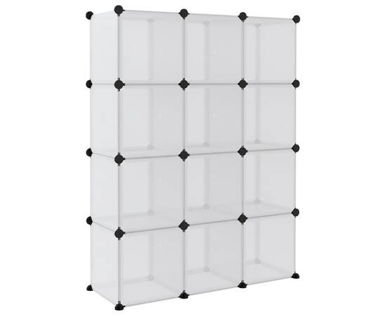 Organizator cub de depozitare cu uși, 12 cuburi, transparent pp, 6 image