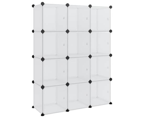 Organizator cub de depozitare cu uși, 12 cuburi, transparent pp, 2 image
