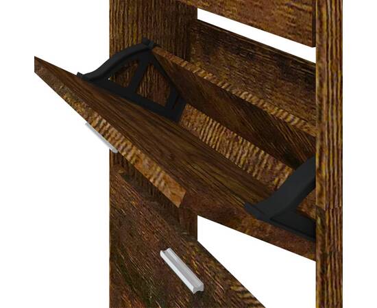 Pantofar, stejar fumuriu, 59x17x169 cm, lemn compozit, 8 image