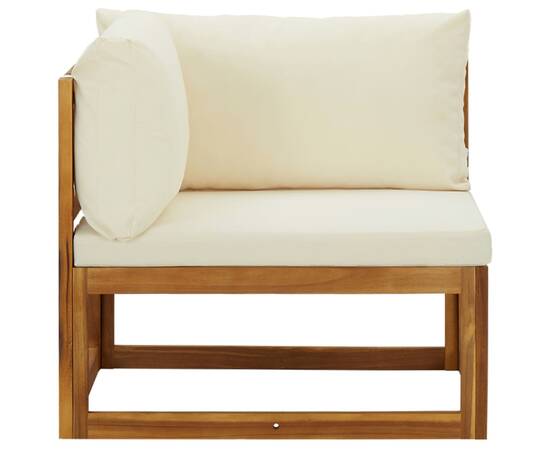 Canapele de colț modulare cu perne, 2 buc., alb crem, 3 image
