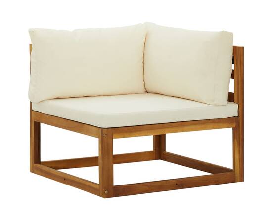 Canapele de colț modulare cu perne, 2 buc., alb crem, 2 image