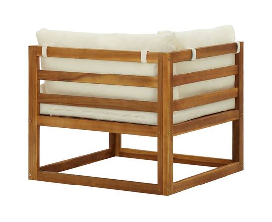 Canapele de colț modulare cu perne, 2 buc., alb crem, 5 image