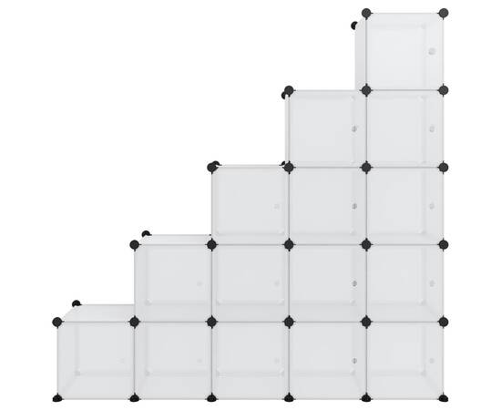 Organizator cub de depozitare cu uși, 15 cuburi, transparent pp, 3 image