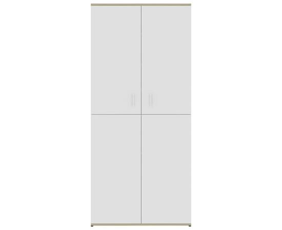 Pantofar, alb și stejar sonoma, 80 x 39 x 178 cm, pal, 6 image