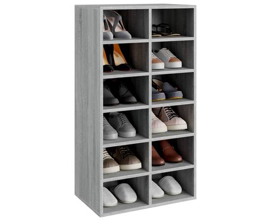 Pantofar, gri sonoma, 54x34x100,5 cm, lemn compozit, 3 image