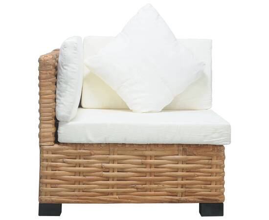 Canapea de colț cu perne, ratan natural, 2 image