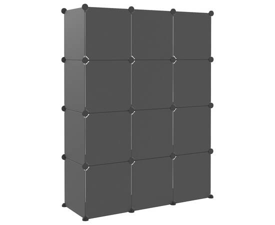 Organizator cub de depozitare, 12 cuburi, negru, pp, 5 image
