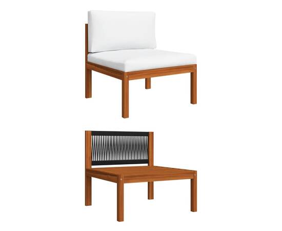 Set mobilier de grădină cu perne, 2 piese, lemn masiv de acacia, 4 image