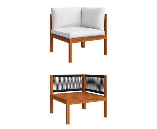 Set mobilier de grădină cu perne, 2 piese, lemn masiv de acacia, 10 image