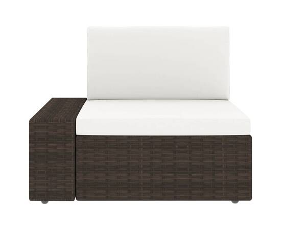 Canapea modulară cu 3 locuri, maro, poliratan, 8 image