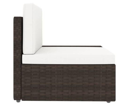 Canapea modulară cu 3 locuri, maro, poliratan, 5 image