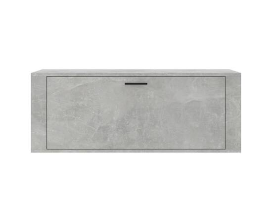 Pantofar de perete, gri beton, 100x35x38 cm, lemn prelucrat, 5 image