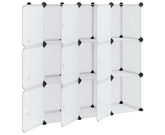 Organizator cub de depozitare cu uși, 9 cuburi, transparent pp, 4 image