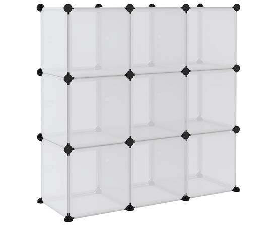 Organizator cub de depozitare cu uși, 9 cuburi, transparent pp, 6 image