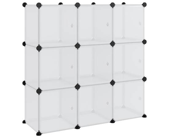 Organizator cub de depozitare cu uși, 9 cuburi, transparent pp, 2 image