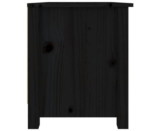 Dulap pentru pantofi, negru, 70x38x45,5 cm, lemn masiv pin, 7 image