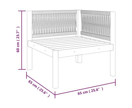 Canapea de colț de grădină cu perne, lemn masiv de acacia, 8 image