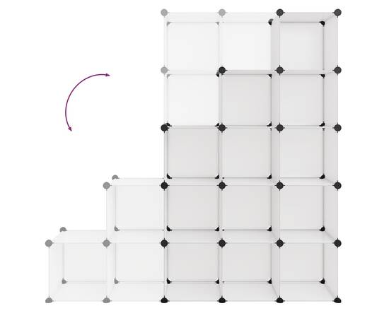 Organizator cub de depozitare, 15 cuburi, transparent, pp, 6 image