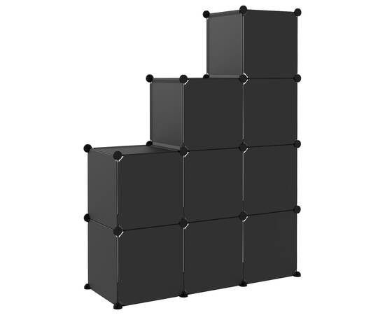 Organizator cub de depozitare, 9 cuburi, negru, pp, 5 image
