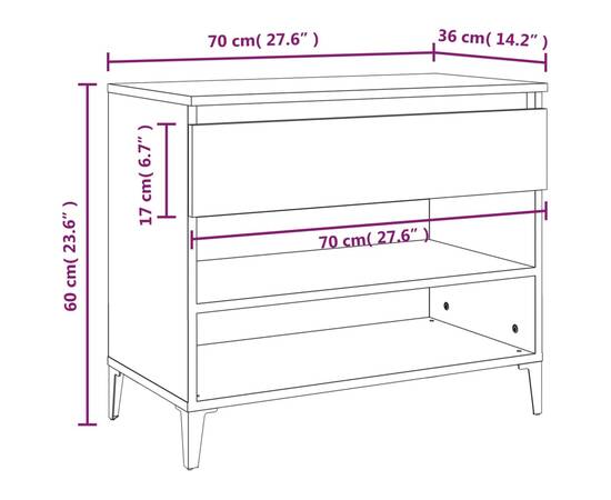 Pantofar, gri beton, 70x36x60 cm, lemn prelucrat, 10 image