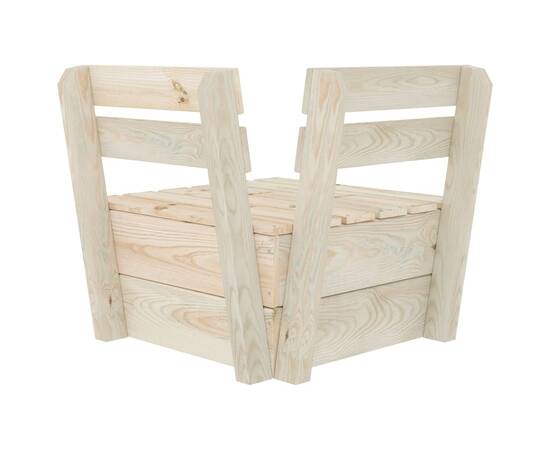 Canapea colțar modulară din paleți, lemn de molid tratat, 4 image