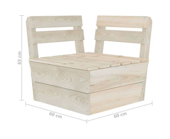 Canapea colțar modulară din paleți, lemn de molid tratat, 6 image