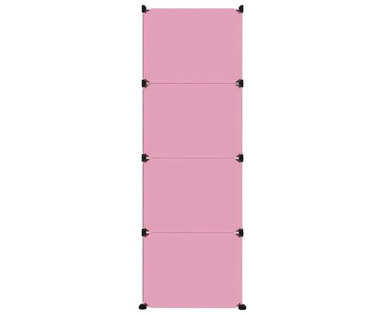 Dulap de depozitare cub pentru copii, 12 cuburi, roz, pp, 4 image