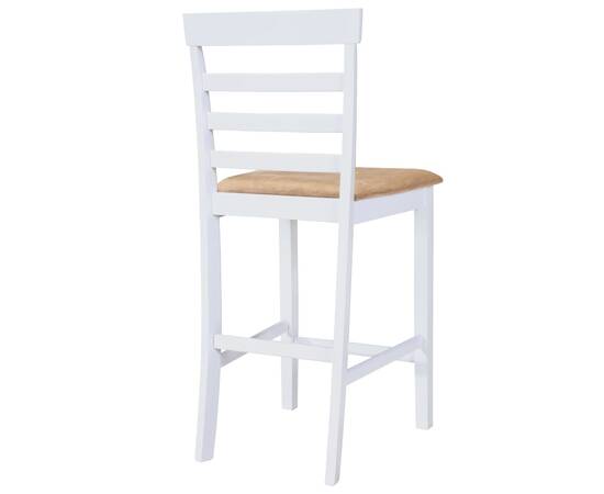 Set mobilier de bar din lemn, masă și 4 scaune, alb, 6 image