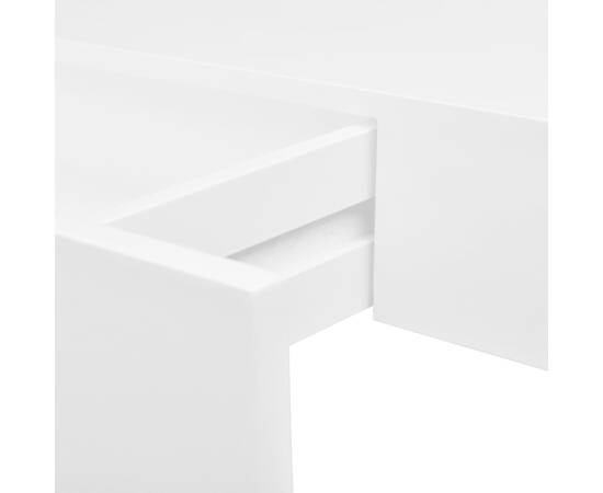 Rafturi de perete suspendate cu sertare, 2 buc., alb, 48 cm, 5 image