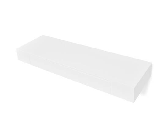 Rafturi de perete suspendate cu sertare, 2 buc., alb, 80 cm, 2 image