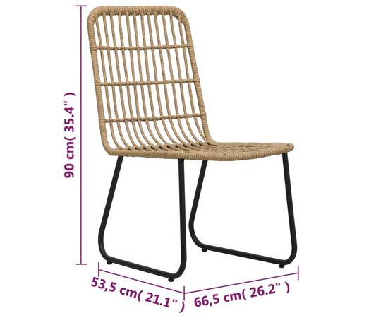 Set mobilier de bistro, 3 piese, stejar, poliratan, 8 image